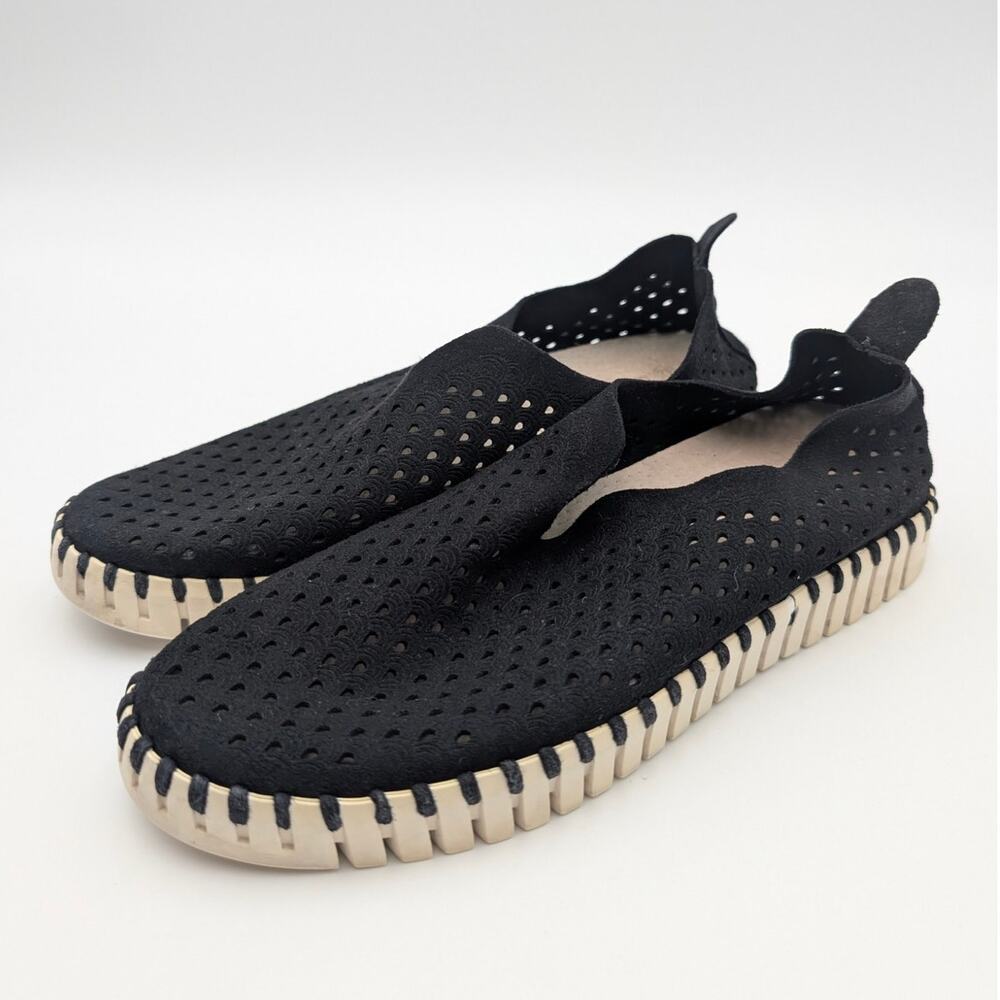 Ilse Jacobsen Hornbæk Tulip Women's Platform Slip-On Shoes Black Size US5.5 EU36